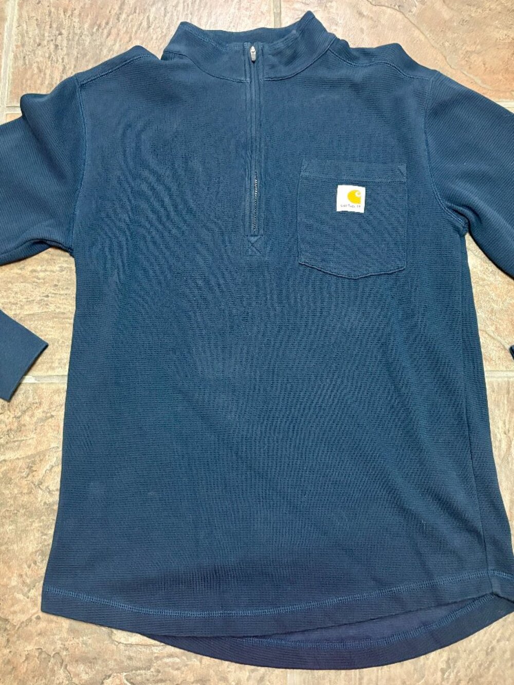 ~~Men's Carhartt Relaxed Fit 1/4 Zip Pullover, Blue- Size S...VGUC!!!!